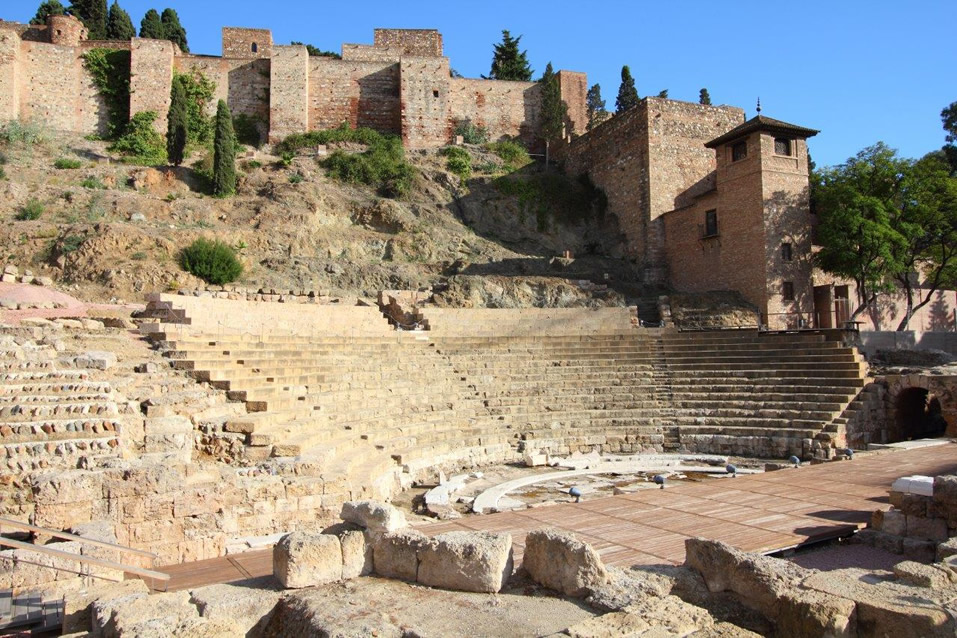 Ancient Roman amphitheatre ruins in Malaga, Spain Ancient Roman amphitheatre ruins in Malaga, Spain